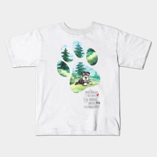 Pawprint Schnauzer Kids T-Shirt